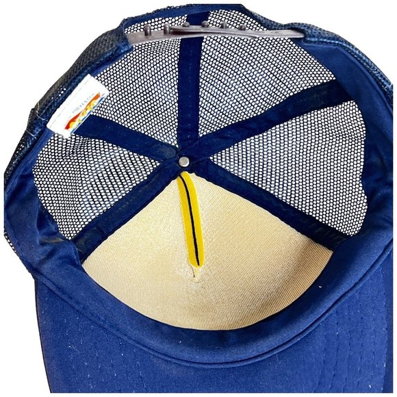 Vintage Speedy Alka Seltzer Hat Snapback Mesh Foam Logo Mascot Trucker Blue - Picture 6 of 11